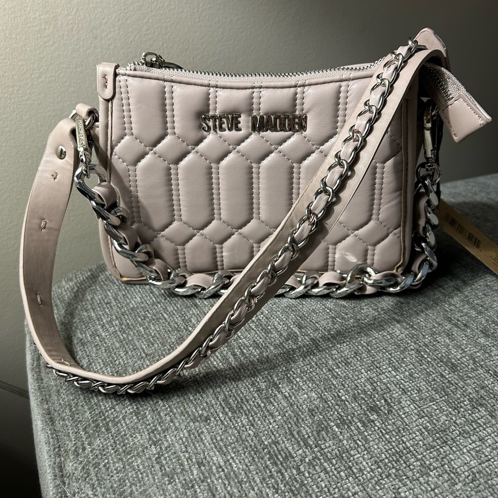 Steve Madden Quilted Taupe Shoulder Bag